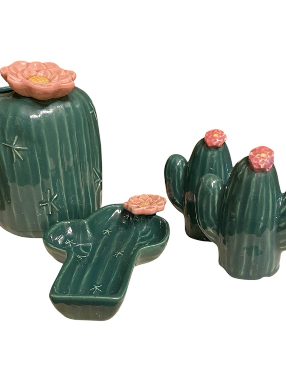Vintage Treasure Craft saguaro cactus set